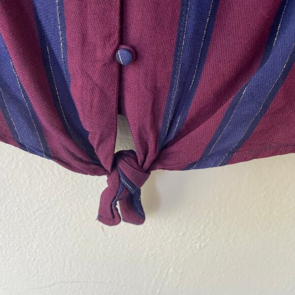 Rails striped size m tie front blouse with gold threading detail - Picture 5 of 10